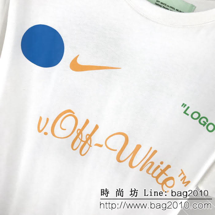 OFF-white19ss春夏新款 Nike聯名款 世界盃logo印花 精梳棉短袖 男女同款 ydi1461